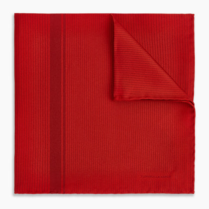 Red and Burgundy Stripe Silk Pocket Square Image 4