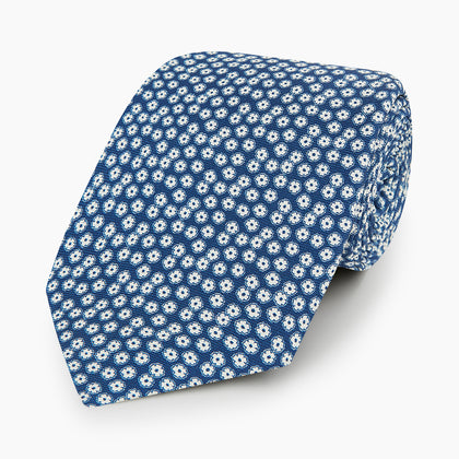 Azzurro Flower Patterned Silk Tie Image 4
