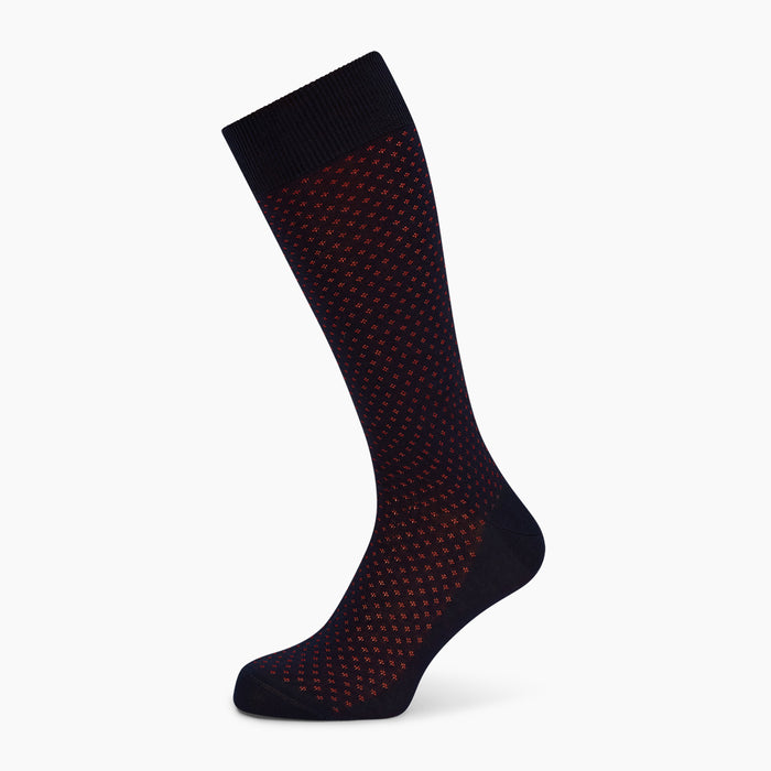 Navy/Red Motif Mid-Length Socks Image 4