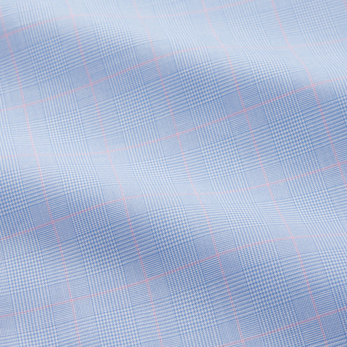Blue and Pink Prince of Wales Check Mayfair Shirt Image 3