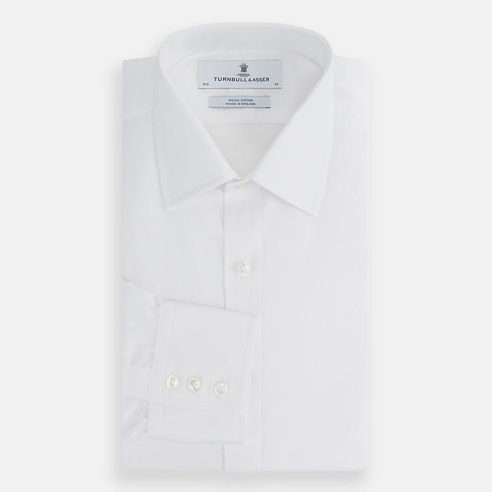 White Superfine Oxford Cotton Shirt with T&A Collar and 3-Button Cuffs Image 3