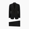 View 8 of product The Turnbull & Asser Black Single Breasted Dinner Suit, with satin lapels and matching trousers, is elegantly folded and displayed on a plain white background.