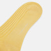 View 3 of product The Turnbull & Asser Banana Long Socks are knee-high, golden-yellow, and made from mercerised Egyptian cotton, shown upright on a white background to highlight their ribbed texture and fitted shape.