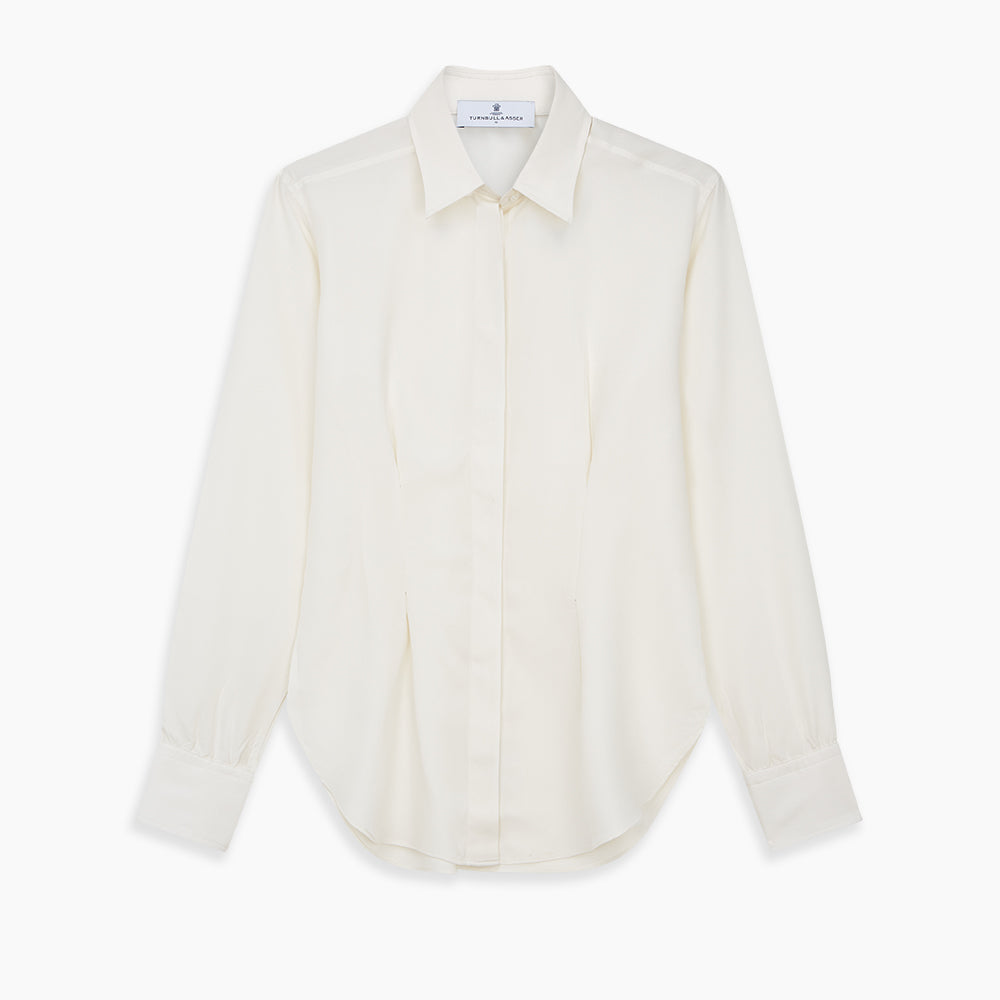 Cream Silk Tailored Bianca Shirt