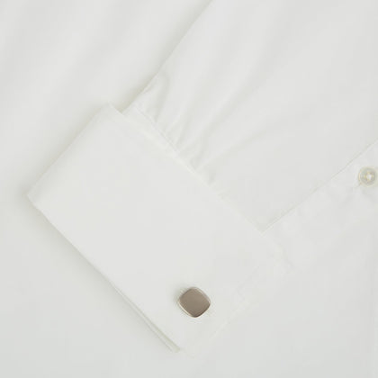 Brushed Silver Rounded Square Cufflinks Image 2