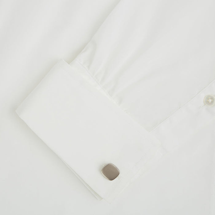 Brushed Silver Rounded Square Cufflinks Image 2