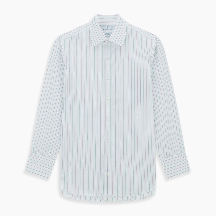 Pink and Green Wide Pinstripe Mayfair Shirt Image 6