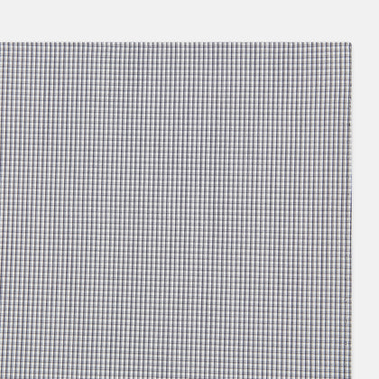 Navy Blue Shadow Grid Check Hand-Rolled Handkerchief