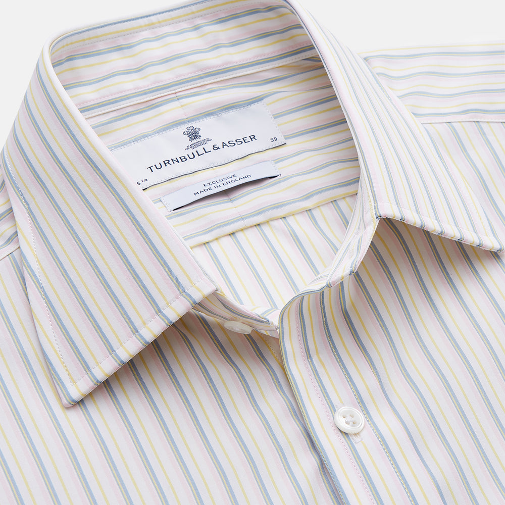 Green Multi Stripe Cotton Regular Fit Mayfair Shirt