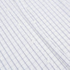 View 7 of product A Dark Navy Double-Line Checked Westminster Shirt by Turnbull & Asser, featuring button-down front, pointed collar, and buttoned cuffs—displaying British craftsmanship—laid flat on a white background.