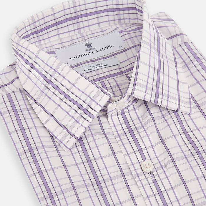 Purple Plaid Check Mayfair Shirt Image 1