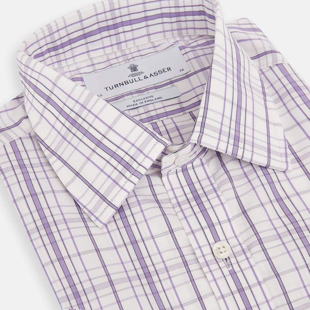 Purple Plaid Check Mayfair Shirt