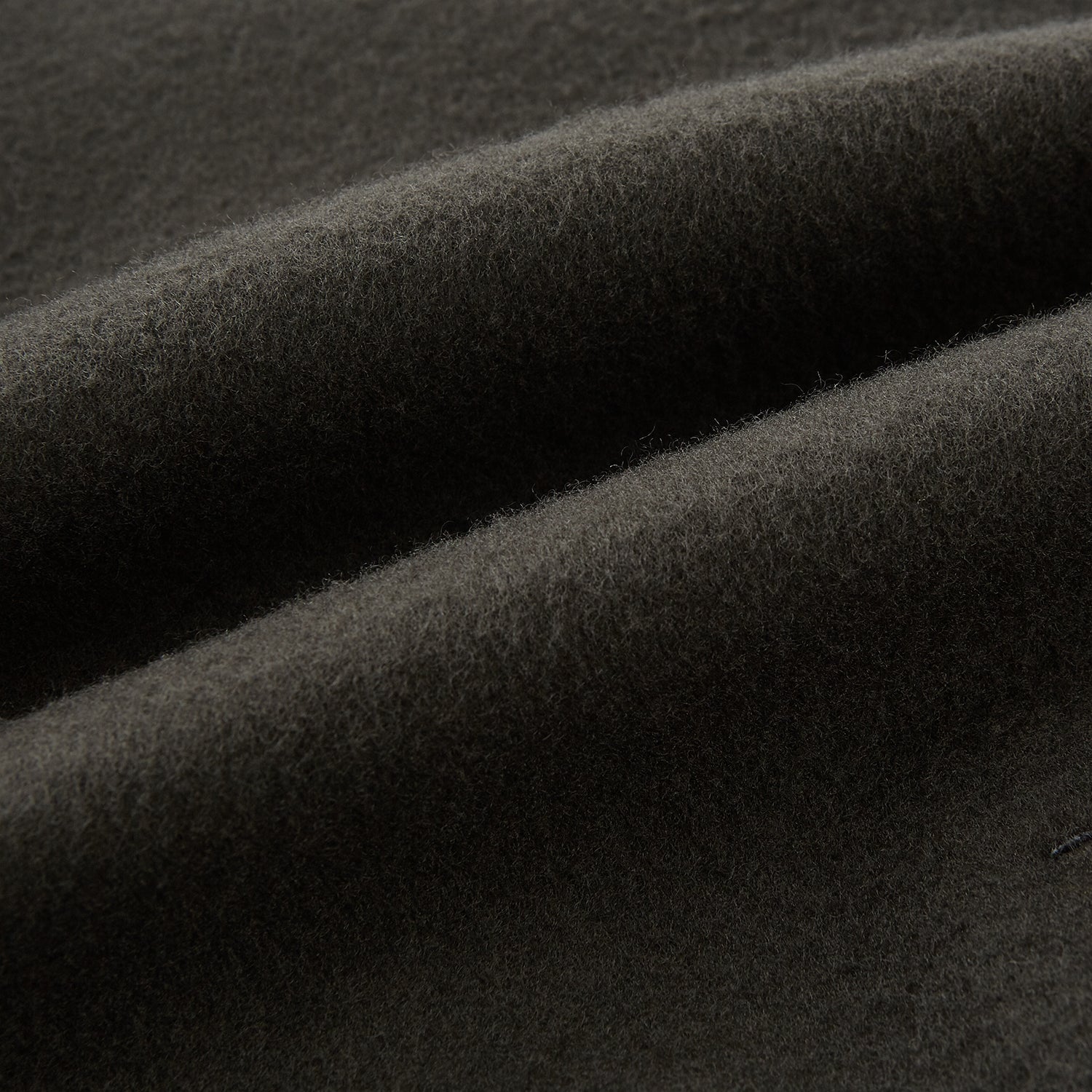 Image 5 of product The Turnbull & Asser Olive Brown Apsley Single-Breasted Caban Coat for men features three buttons, notched lapels, and three front pockets, shown against a plain white background.