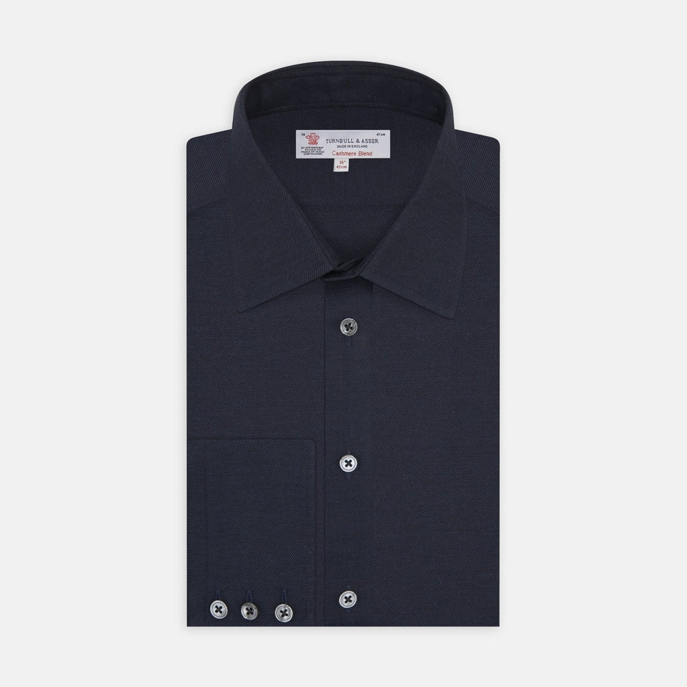 Navy Cashmere Blend Fabric