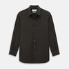 View 1 of product A brown Windsor long-sleeve button-up shirt by Turnbull & Asser with a classic collar, buttoned cuffs, and a straight hem, laid flat on a white background—showcasing refined British craftsmanship.