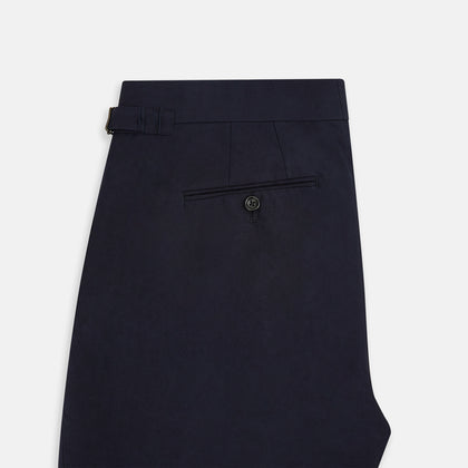 Navy Linen Henry Trousers Image 4