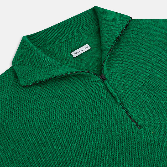 Grass Green Half-Zip Cashmere Jumper Image 1