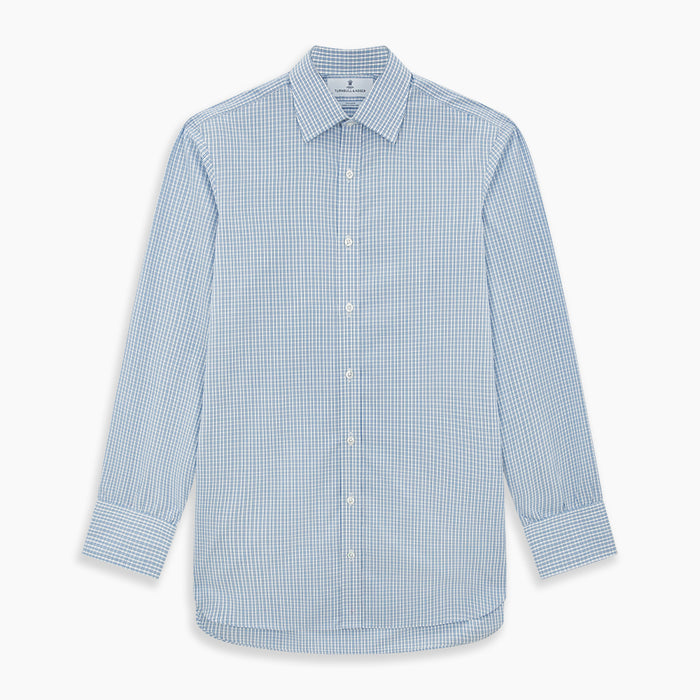 Sky Blue Micro Graph Check Mayfair Shirt Image 6