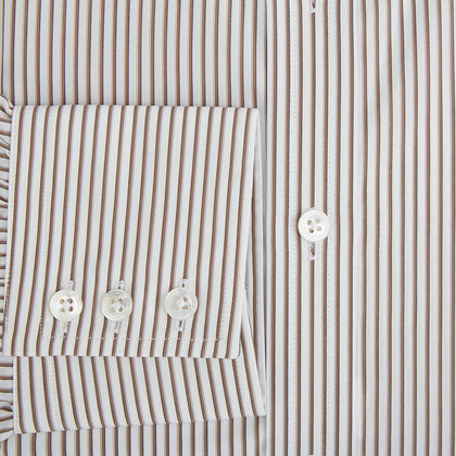 Coffee Shadow Stripe Mayfair Shirt Image 3