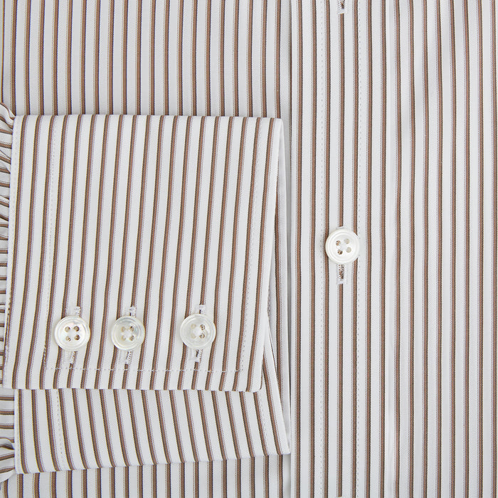 Coffee Shadow Stripe Mayfair Shirt Image 3