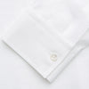 White Weekend Fit Linen Finch Shirt With Derby Collar And Chest Pocket