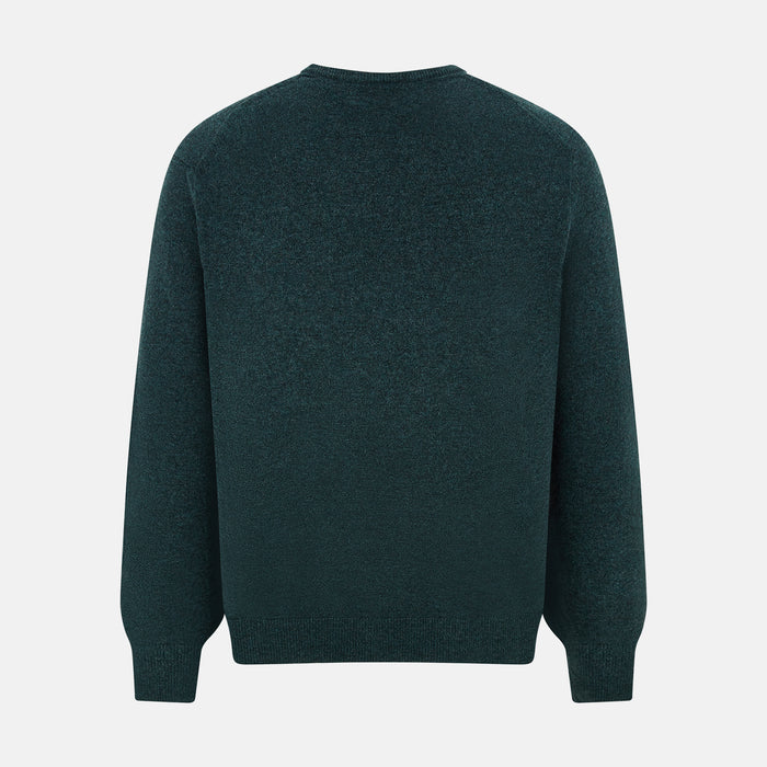 Forest Green Cashmere V-Neck Jumper Image 2