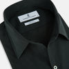 View 2 of product The FOREST GREEN WINDSOR SHIRT by Turnbull & Asser features long sleeves, a Windsor collar, and buttoned cuffs, reflecting British craftsmanship. Displayed on a plain white background.