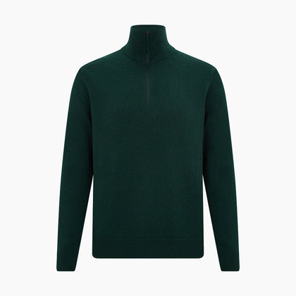 Forest Green Half-Zip Cashmere Jumper Image 4