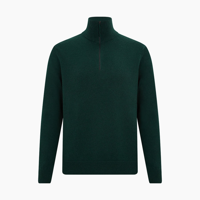 Forest Green Half-Zip Cashmere Jumper Image 4