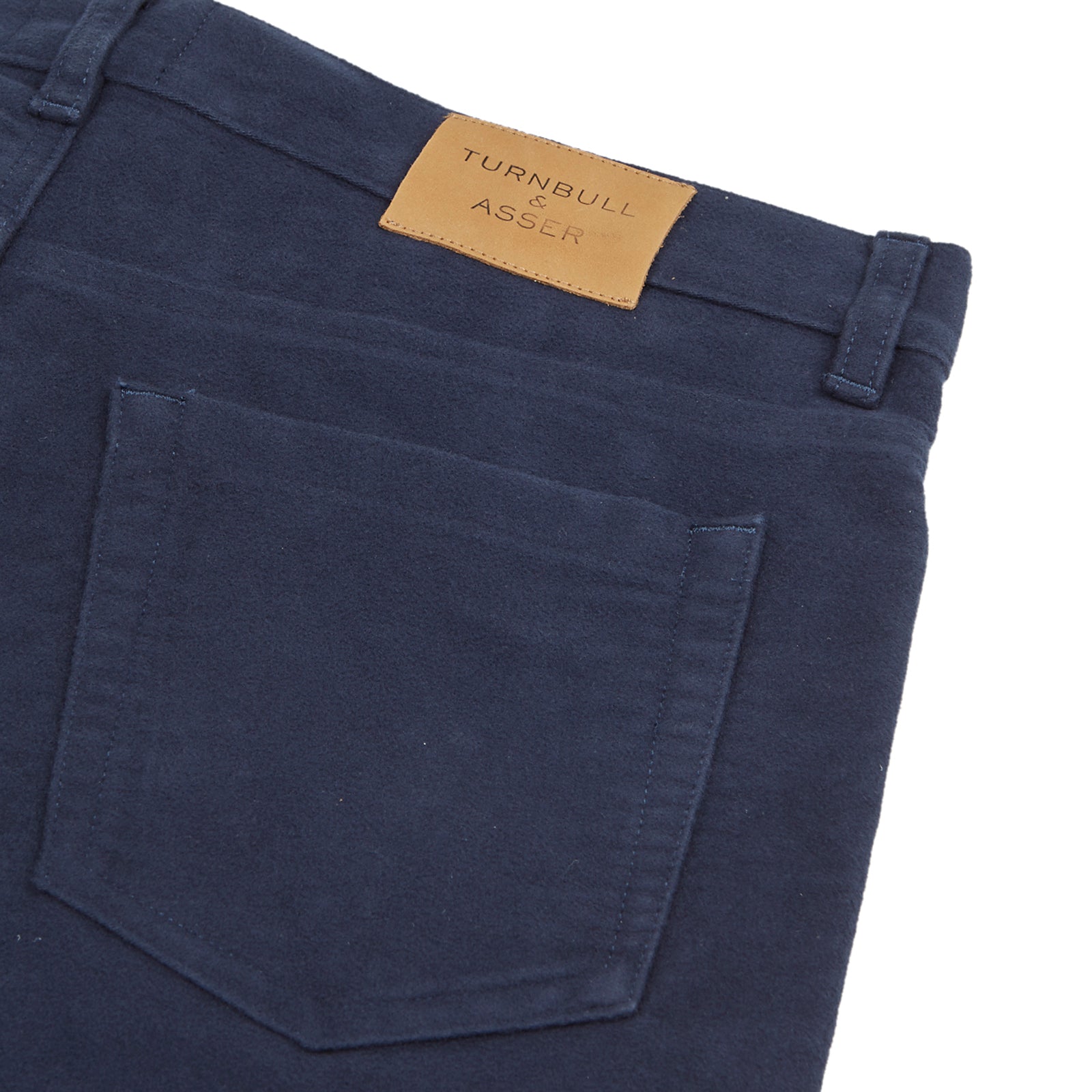 View 4 of product A pair of Blue Moleskin Trousers by Turnbull & Asser.