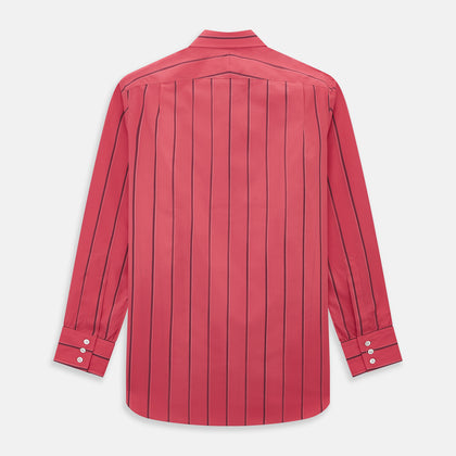 Coral Red Track Stripe Mayfair Shirt Image 2