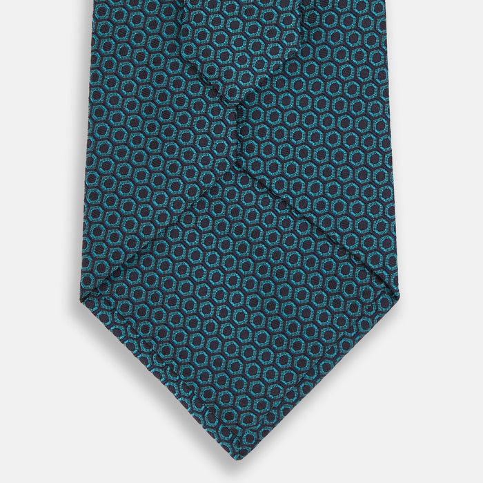 Turquoise Micro Hexagon Tie Image 2