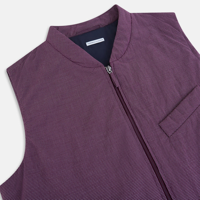 Burgundy Pin Check Padded Gilet Image 1