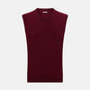 Burgundy Cashmere V-Neck Vest