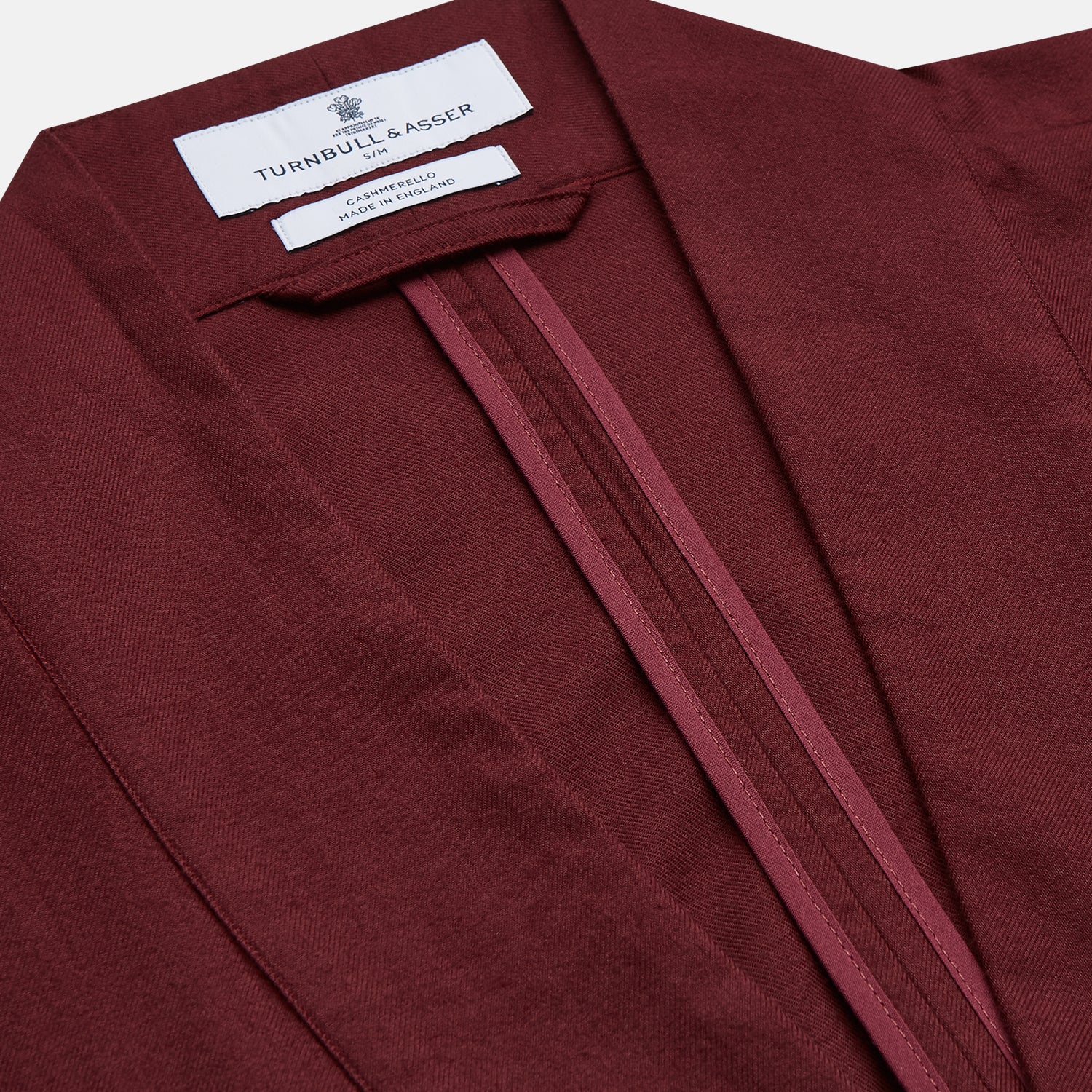 Burgundy Cotton-Cashmere Kimono Gown