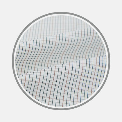 Forest Melange and Red Micro Check Fabric