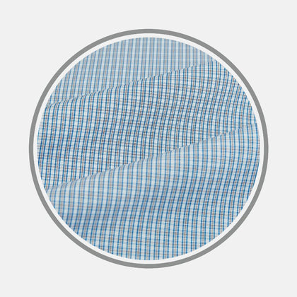 Blue And Brown Micro Shadow Check Fabric