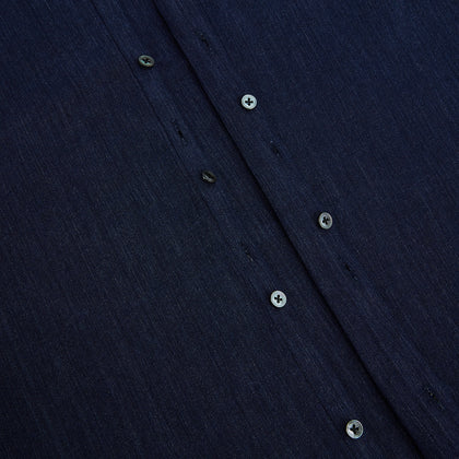 Navy Linen Westminster Shirt Image 6