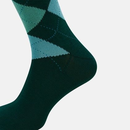 Olive Check Mid-Length Socks Image 3