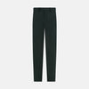 View 9 of product The Hunter Green Winston Trousers by Turnbull & Asser are crafted in high-twist cotton with straight legs, belt loops, button closure, and front zipper, shown against a plain light background.