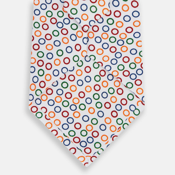 Confetti Circle White Silk Tie Image 2