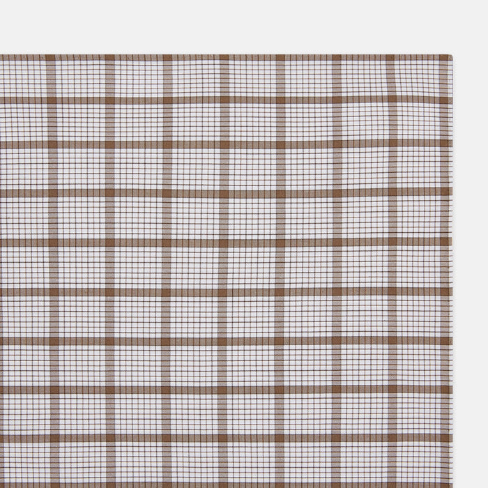 Hand Rolled Brown Overlay Check Handkerchief Image 1