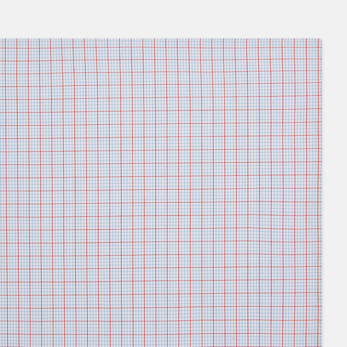 Hand Rolled Red Multi Graph Check  Handkerchief Image 1