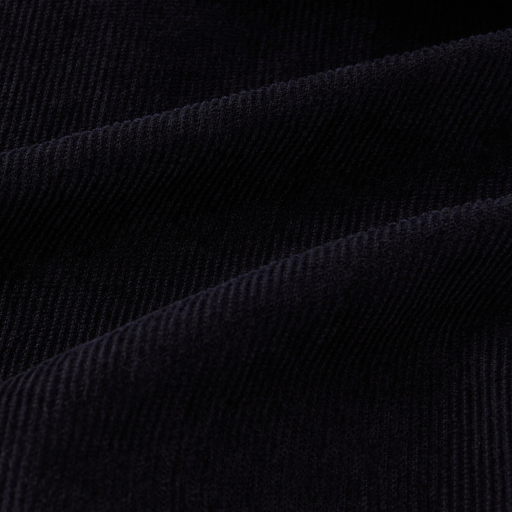 The Navy Kingston Corduroy Caban Jacket by Turnbull & Asser features six front buttons, a notched collar, chest pocket, and buttoned cuffs, showcased against a plain white background.