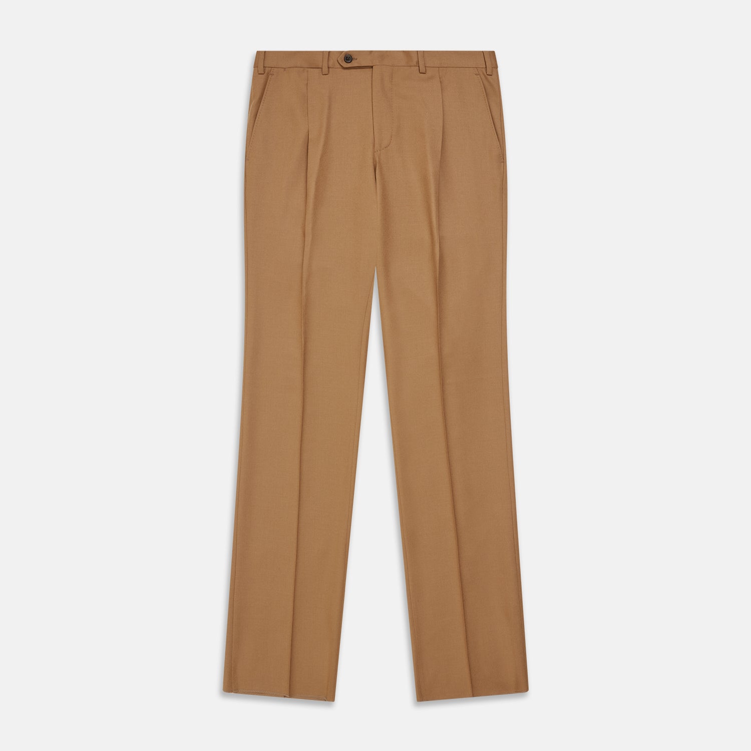 Tan Wool Pleated Jasper Trouser