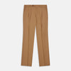 Tan Wool Pleated Jasper Trouser