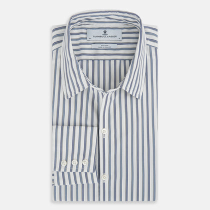 SAPPHIRE BLUE MULTI TRACK STRIPE WINDSOR SHIRT Image 4