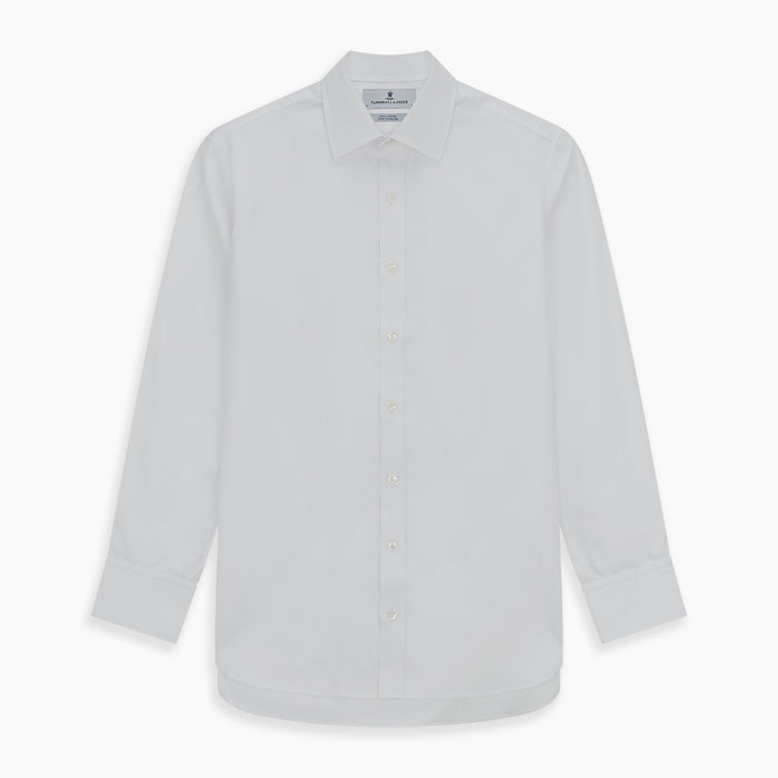 White Superfine Oxford Cotton Shirt with T&A Collar and 3-Button Cuffs Image 5