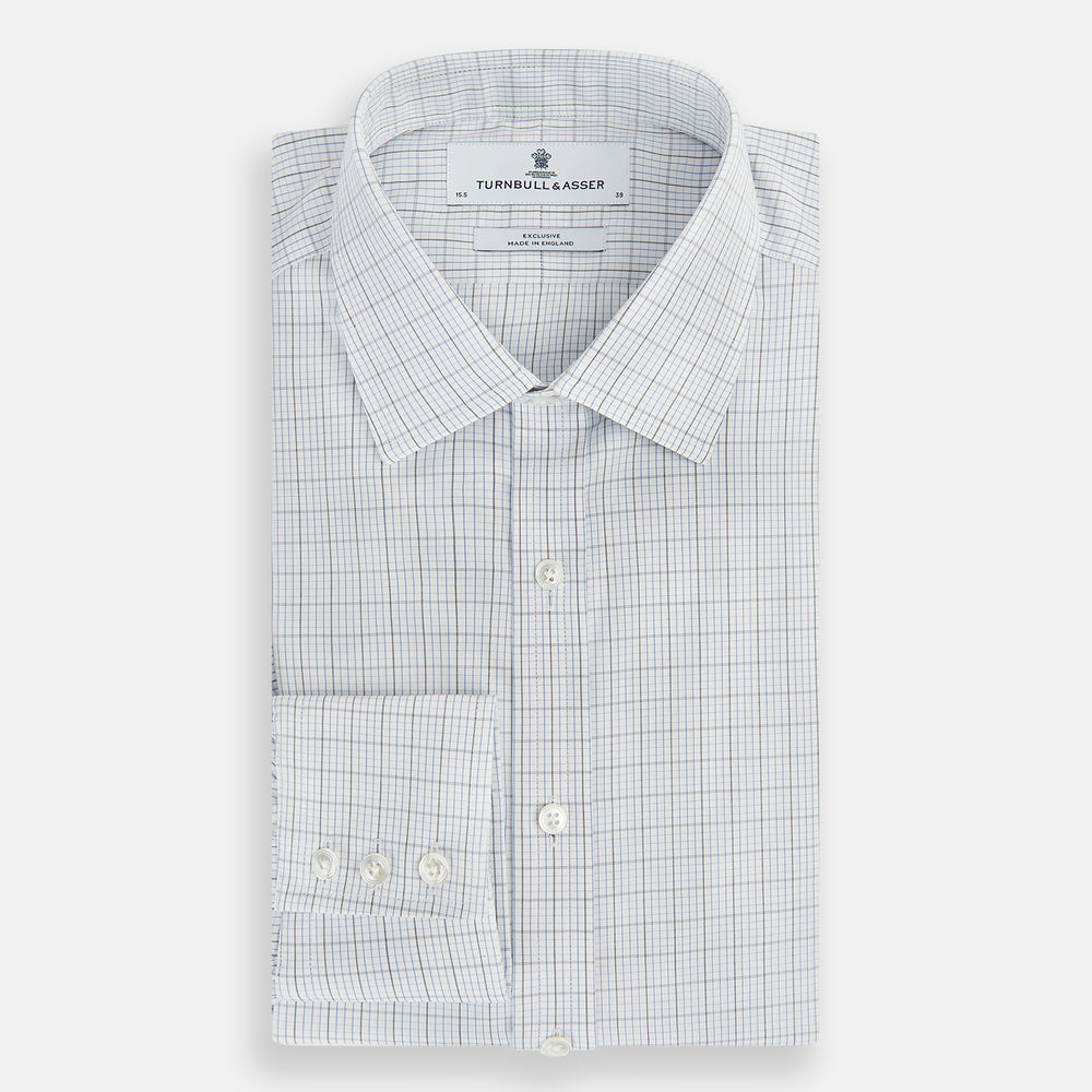 Navy and Blue Multi Grid Check Mayfair Shirt