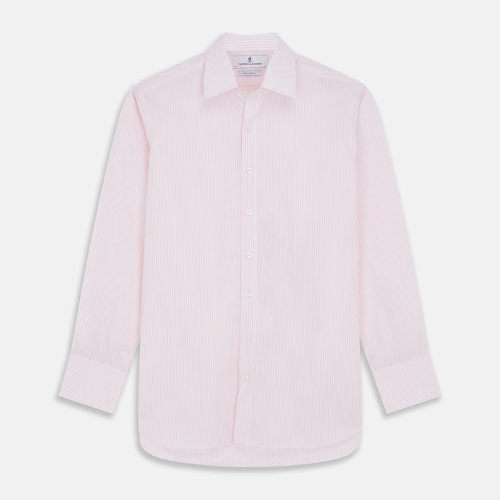 White and Pink Wide Stripe Mayfair Shirt